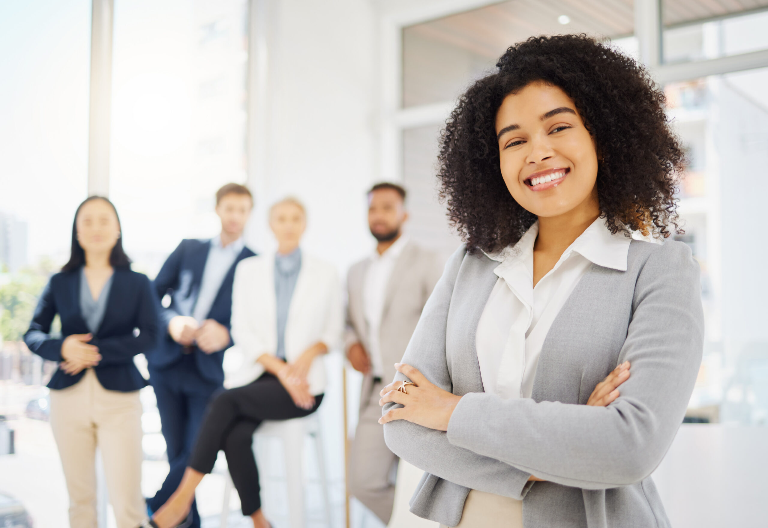 A new sales lead with her team